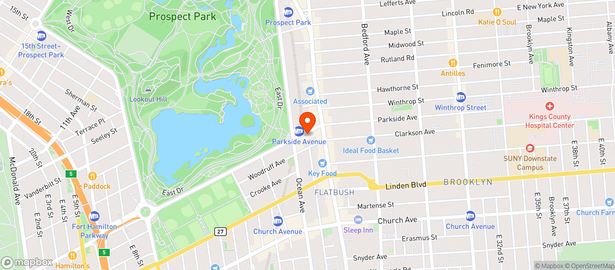 Map showing K & S Grocery