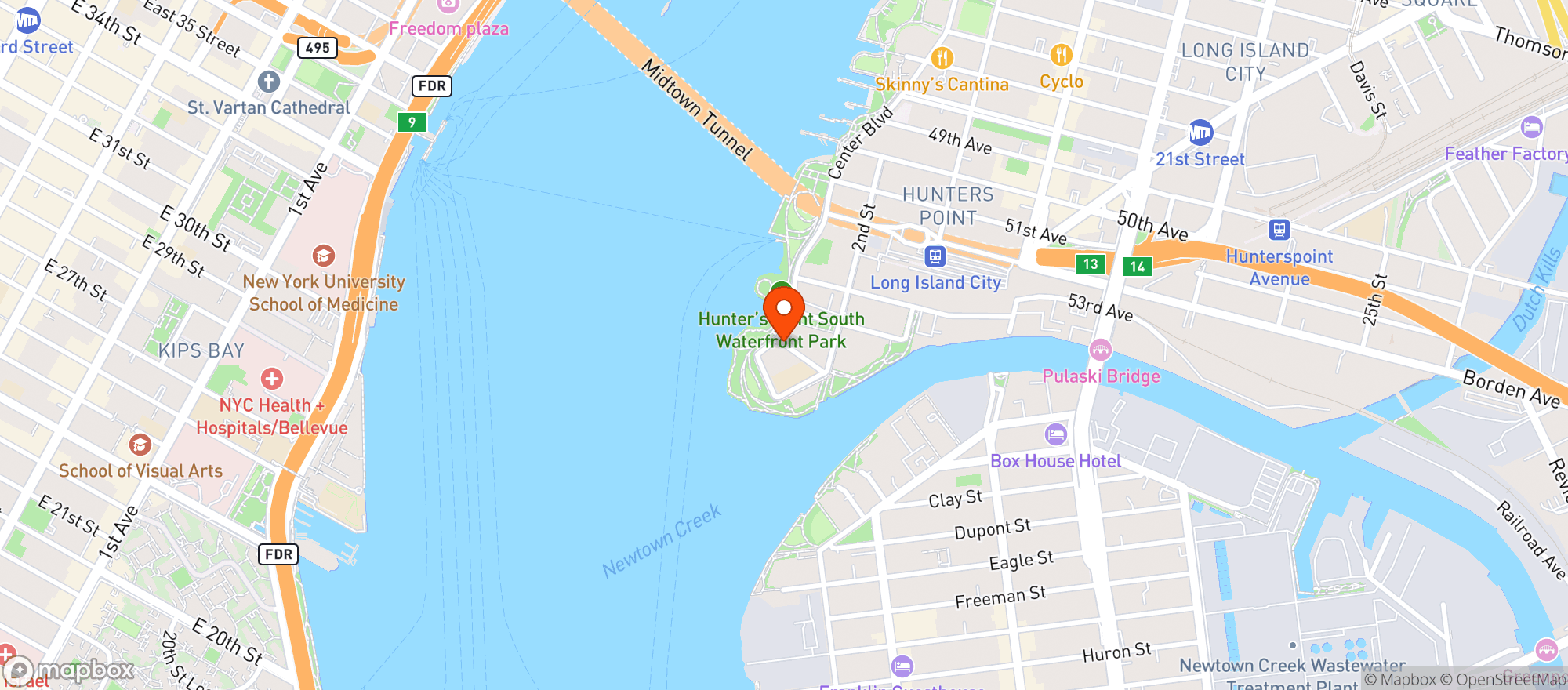 Map showing Evergreen Market