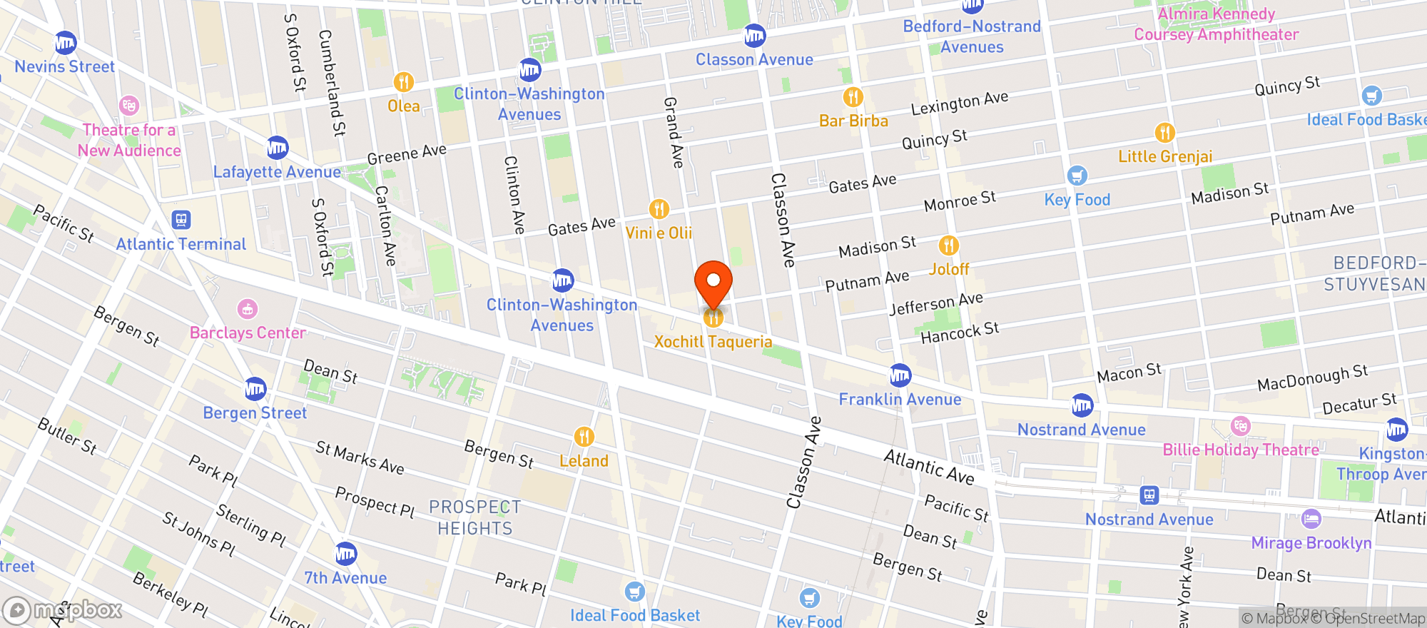 Map showing Xochitl Taqueria