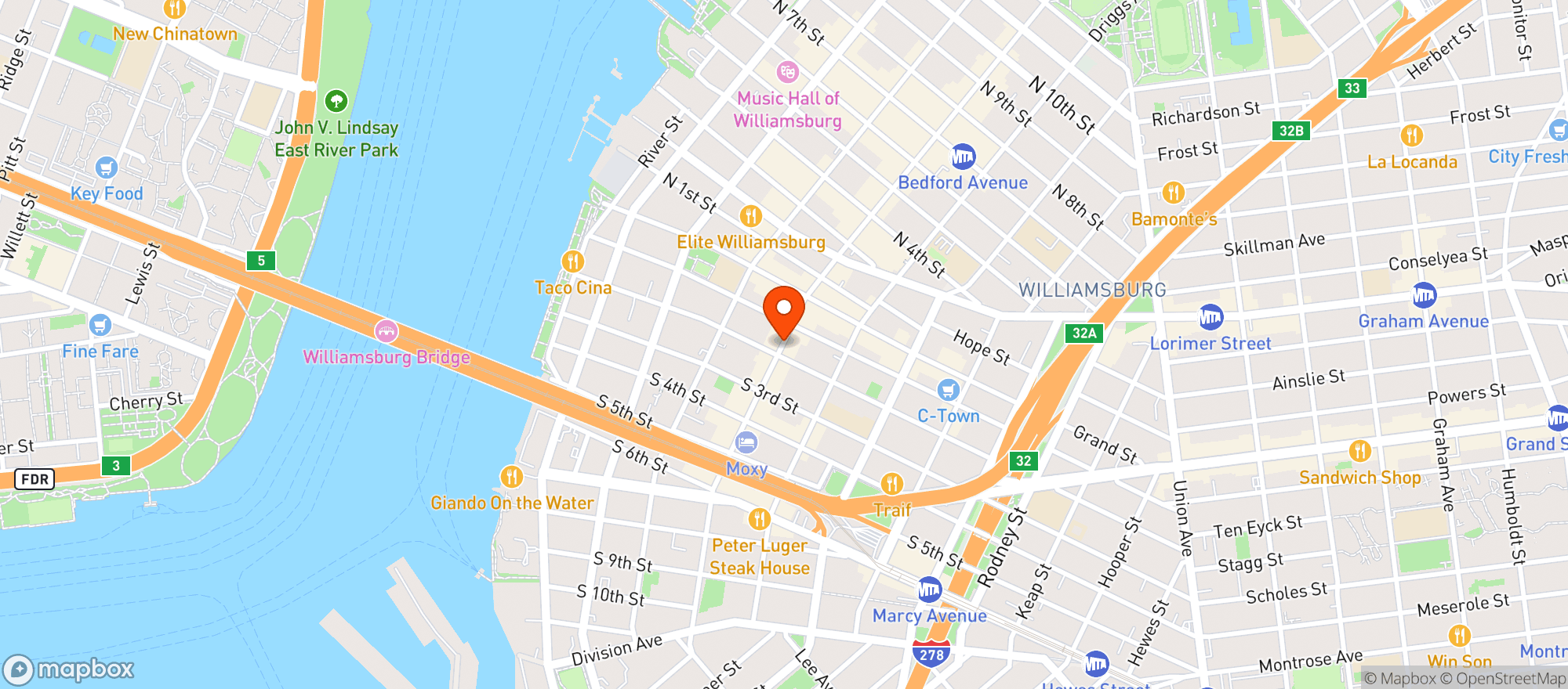 Map showing Lucky Dog