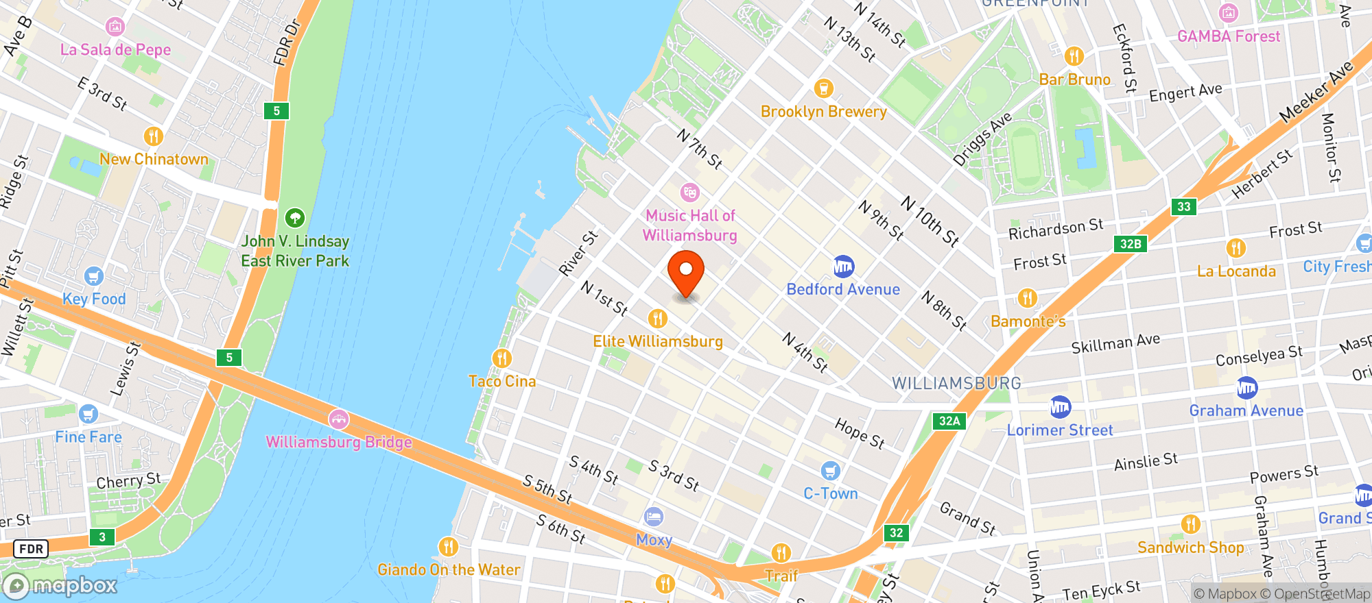 Map showing 7 Leaf Clover Brooklyn