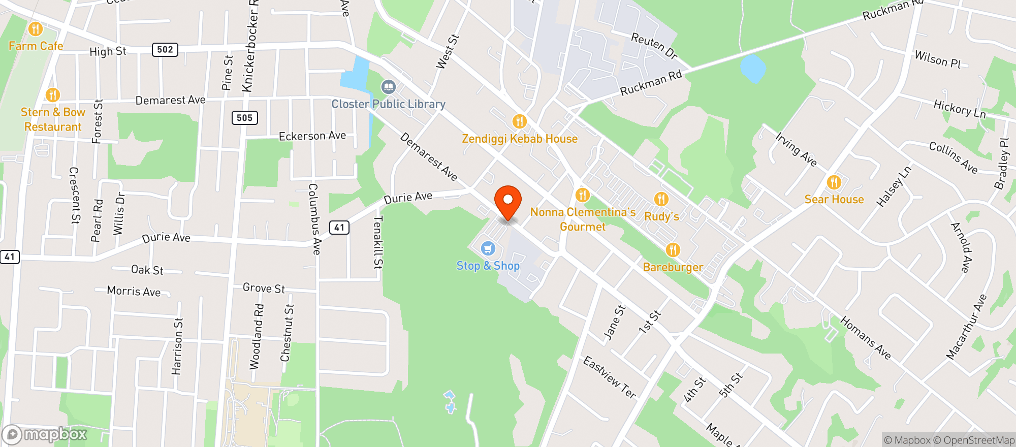 Map showing Stop & Shop