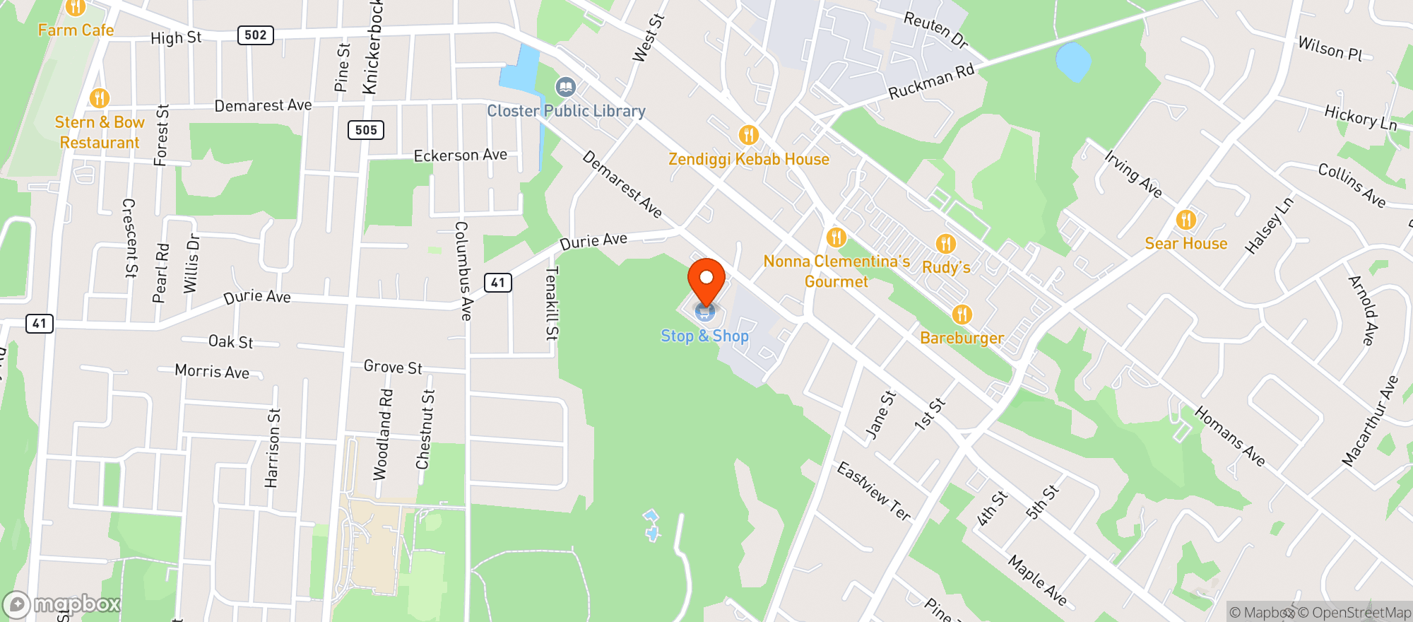 Map showing STOP & SHOP #2819