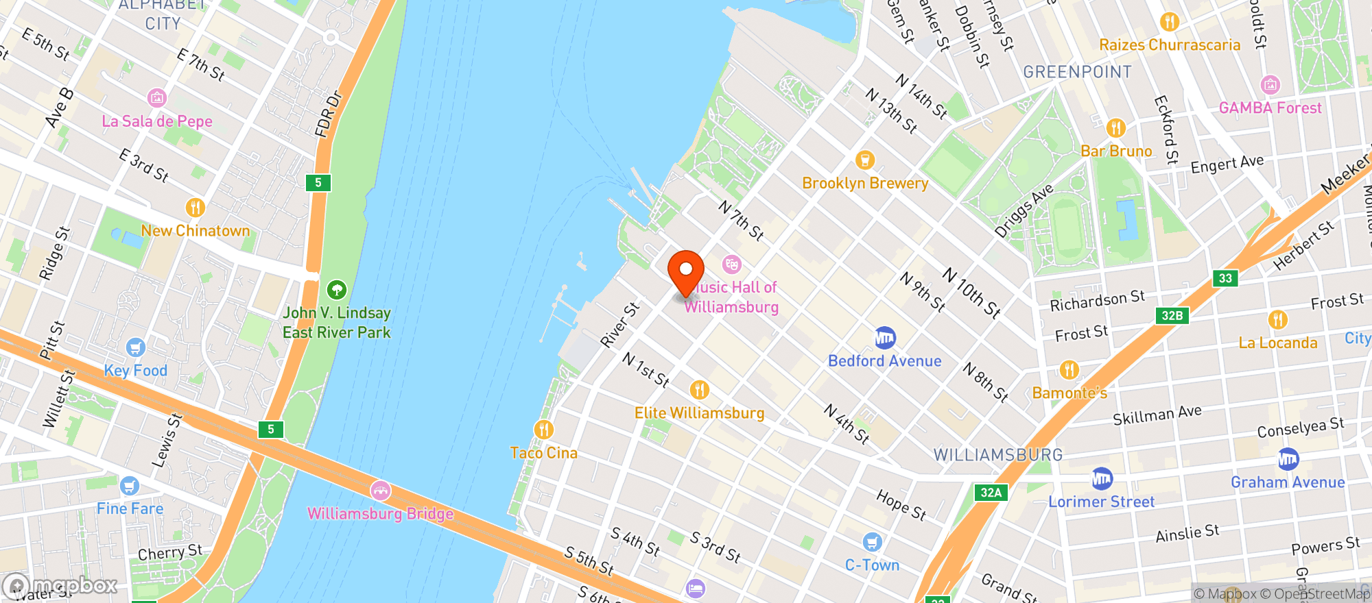 Map showing Sapphire Deli