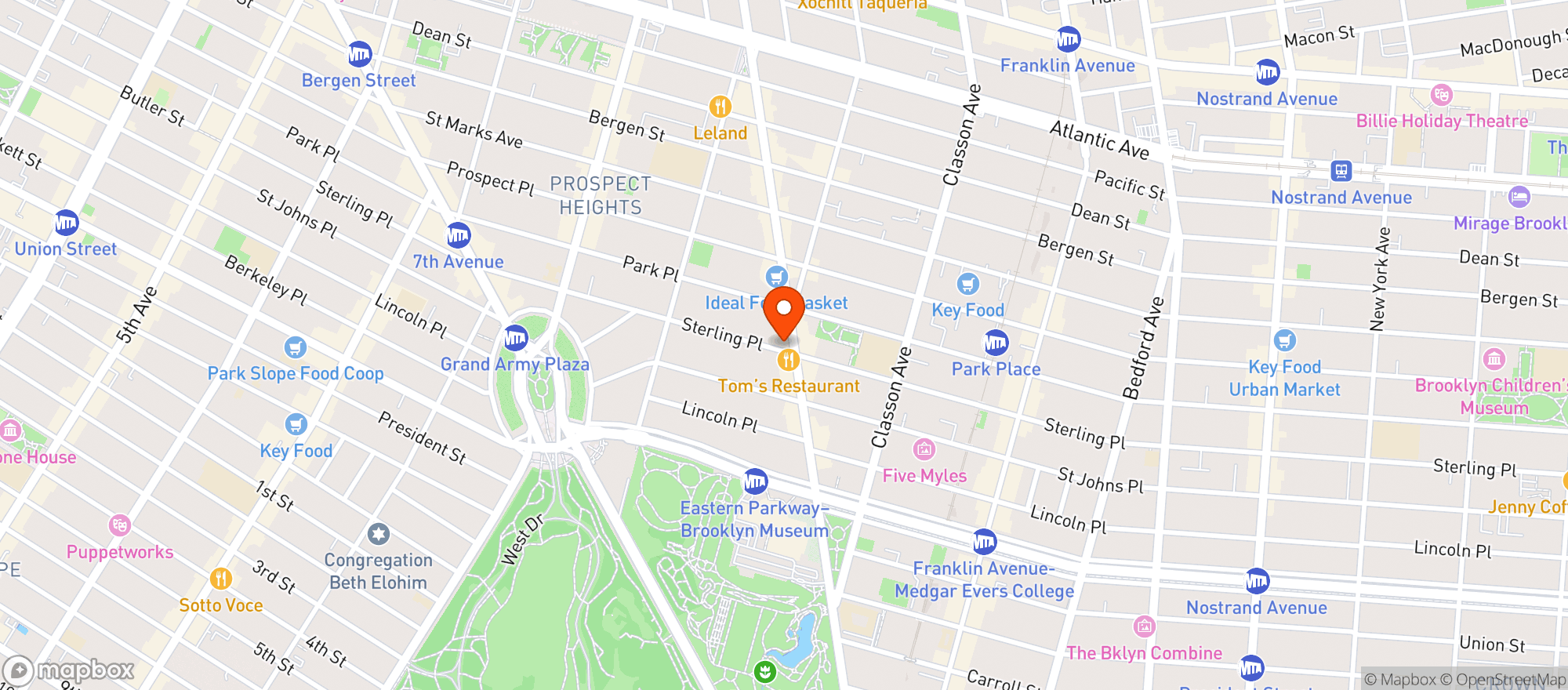 Map showing 433 Sterling Pl