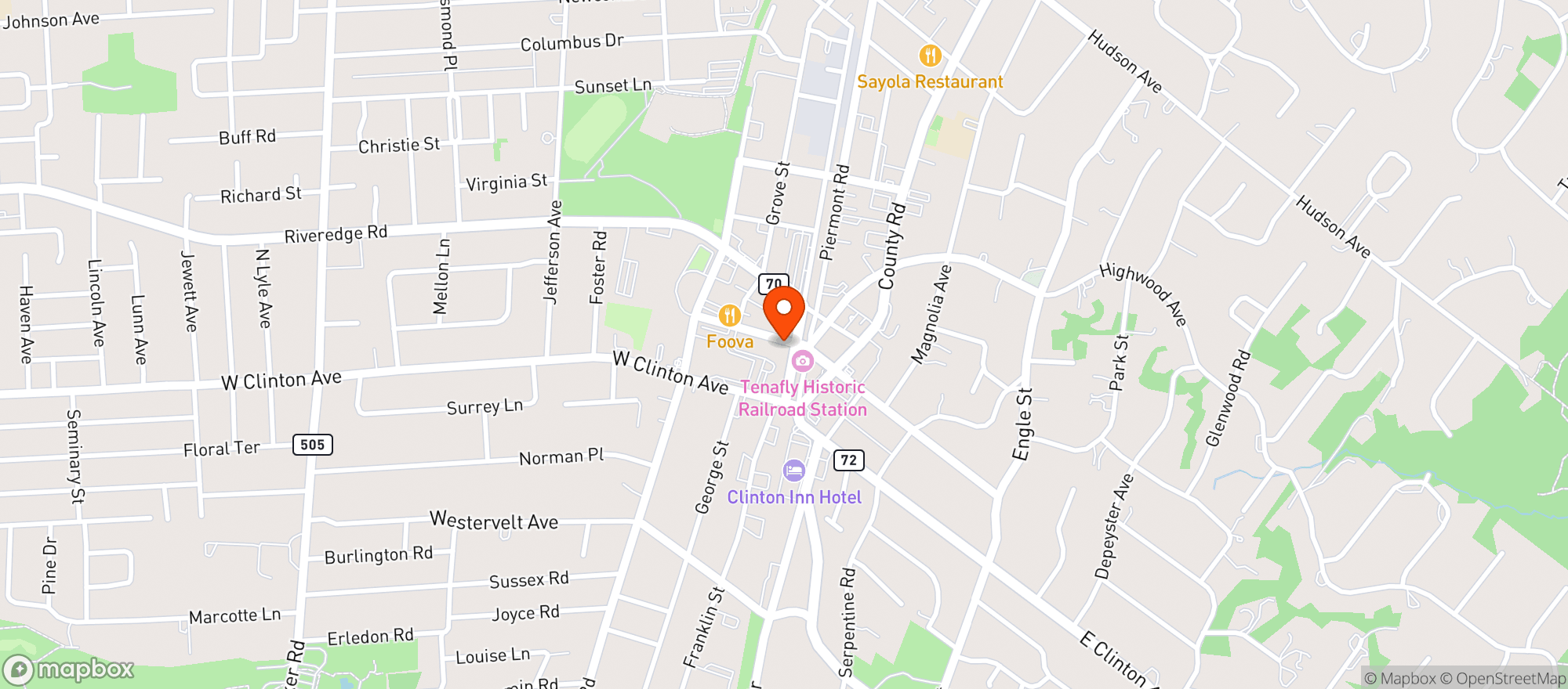 Map showing Beyond Wellness - Tenafly - Washington Street