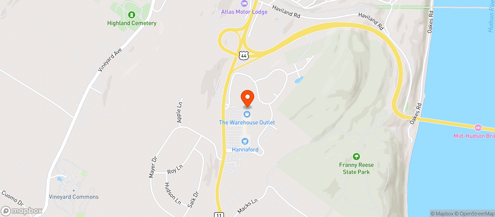 Map showing Highland Liquor