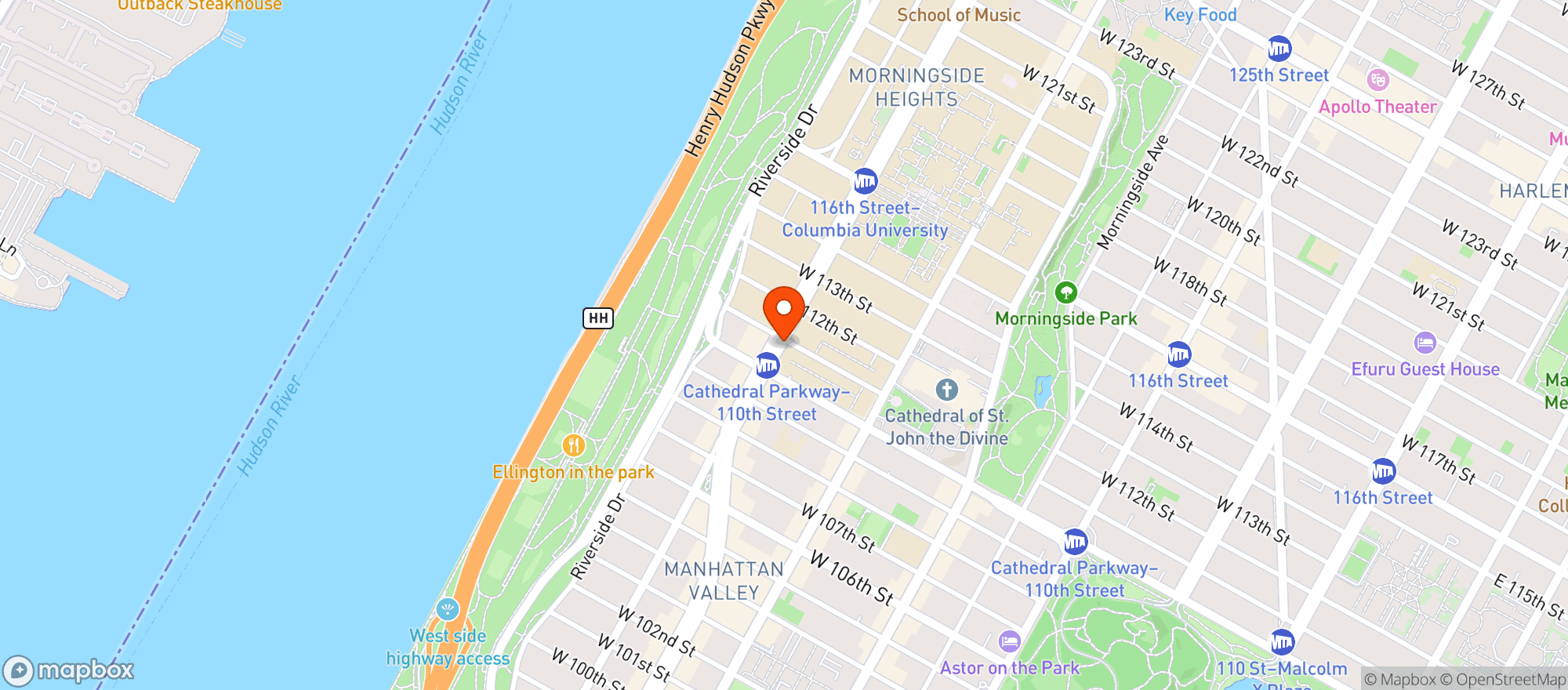 Map showing Westside Market