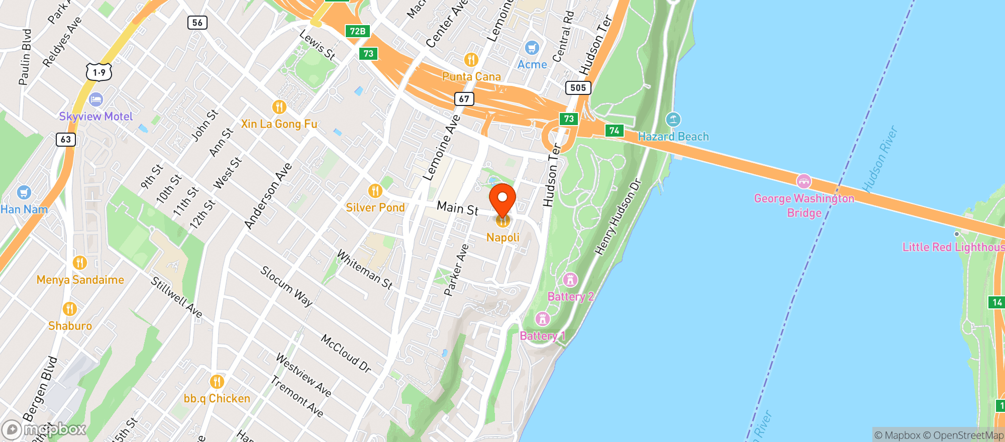 Map showing In Napoli Cafe
