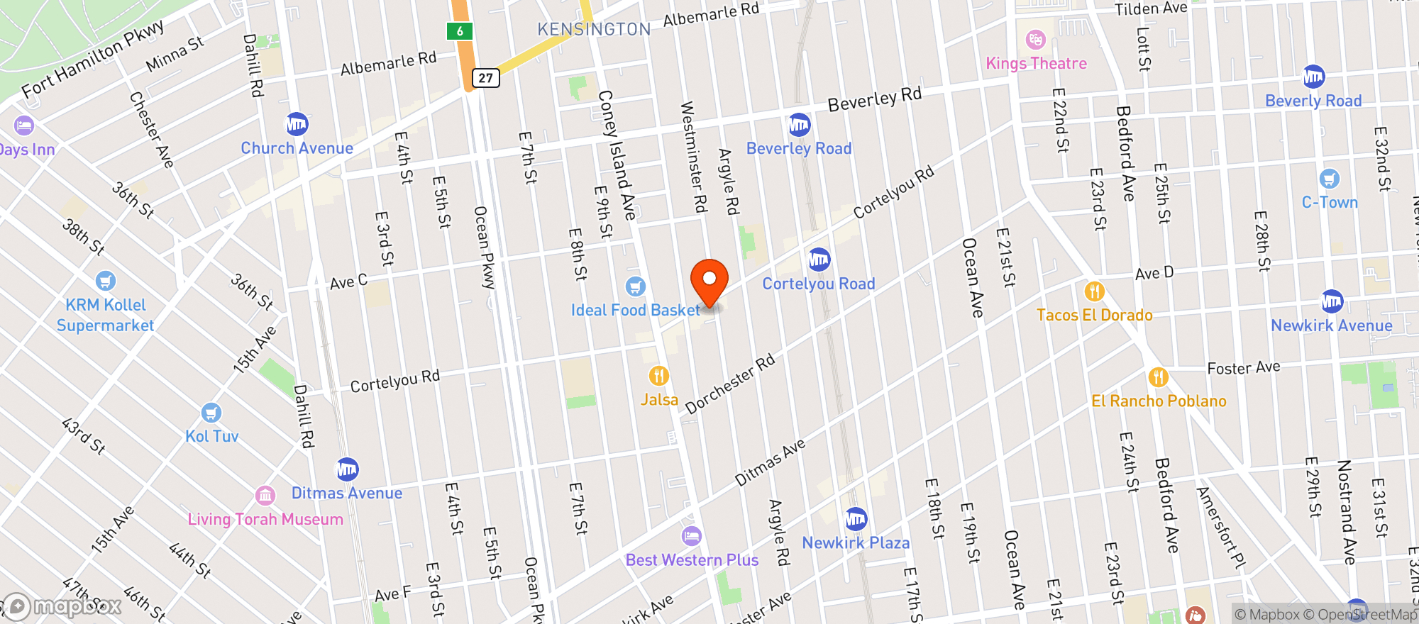 Map showing Sycamore Bar + Flower Shop