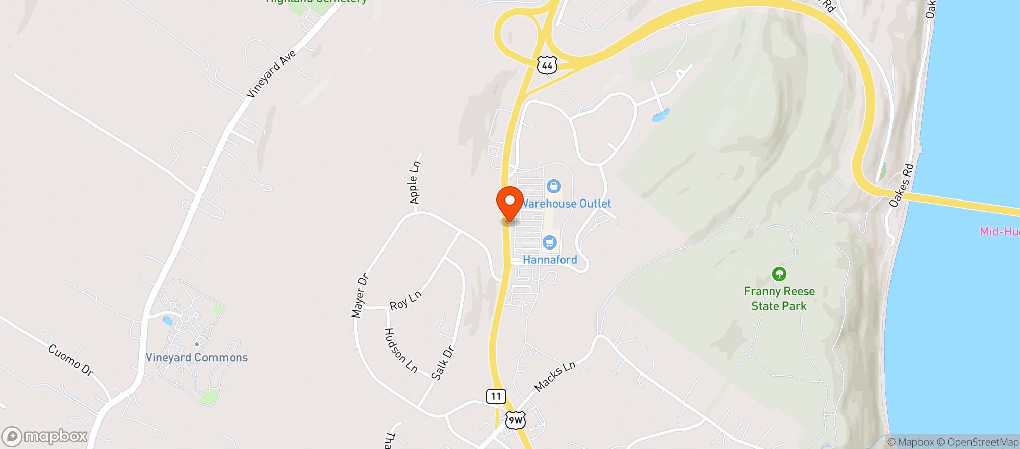 Map showing Hannaford