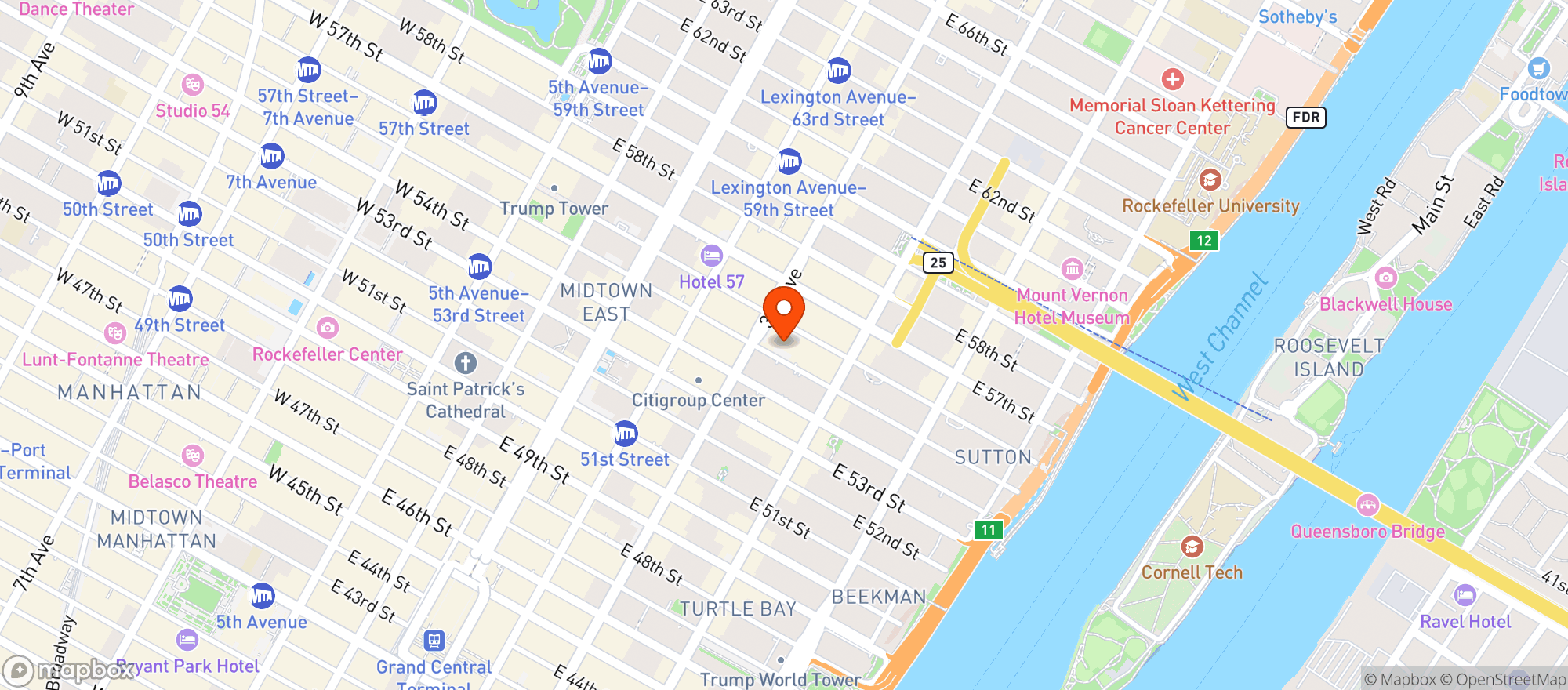 Map showing Pj Clarkes