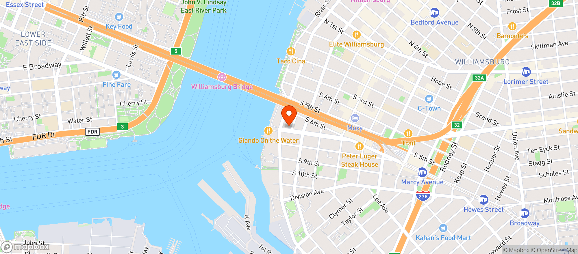 Map showing Rossis Lounge