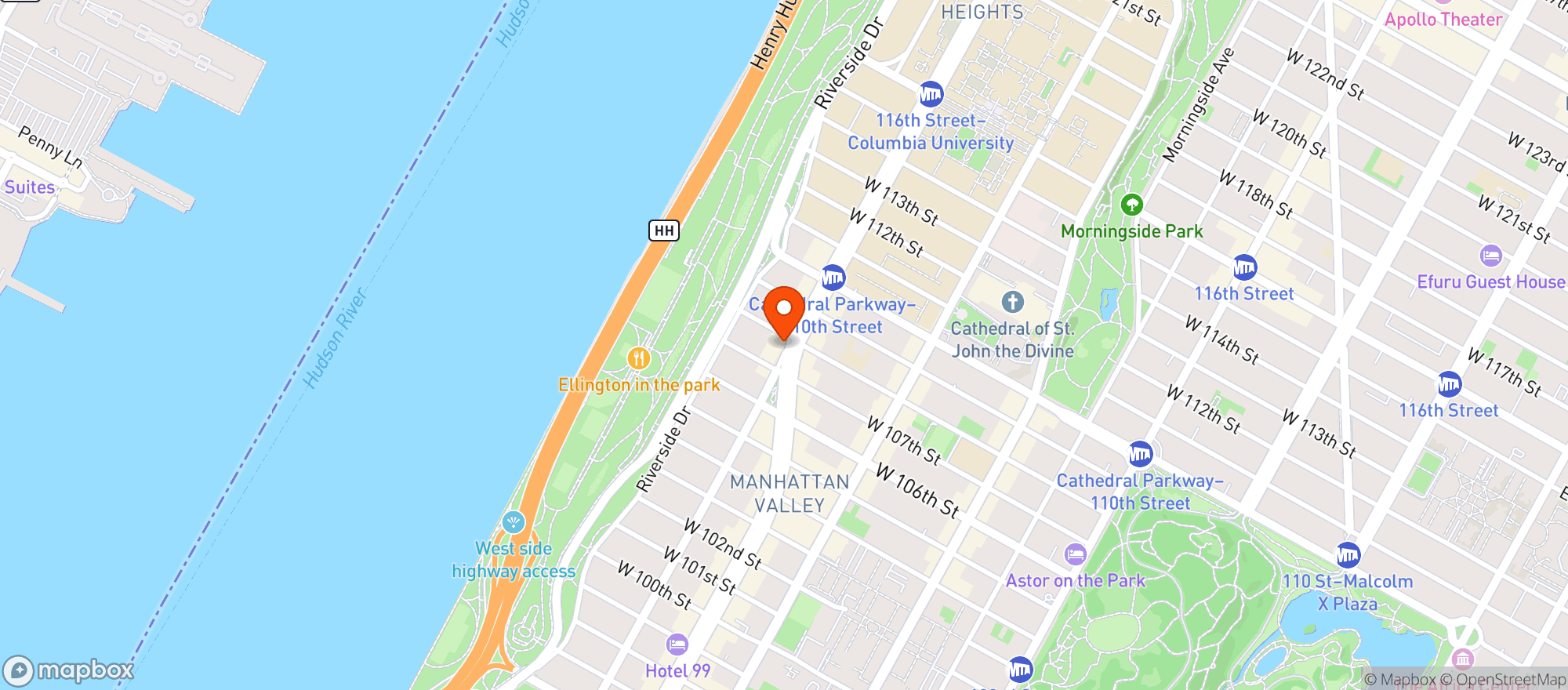 Map showing Broadway Family Mart