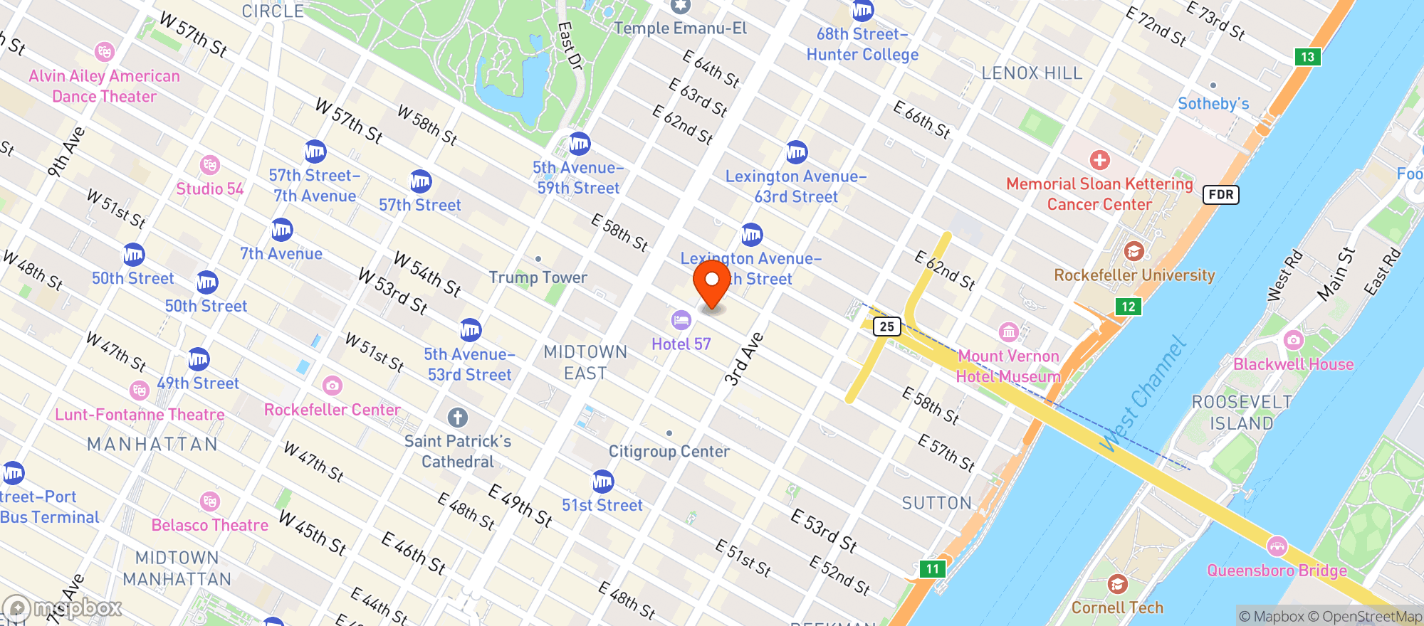 Map showing 57 GOURMET DELI