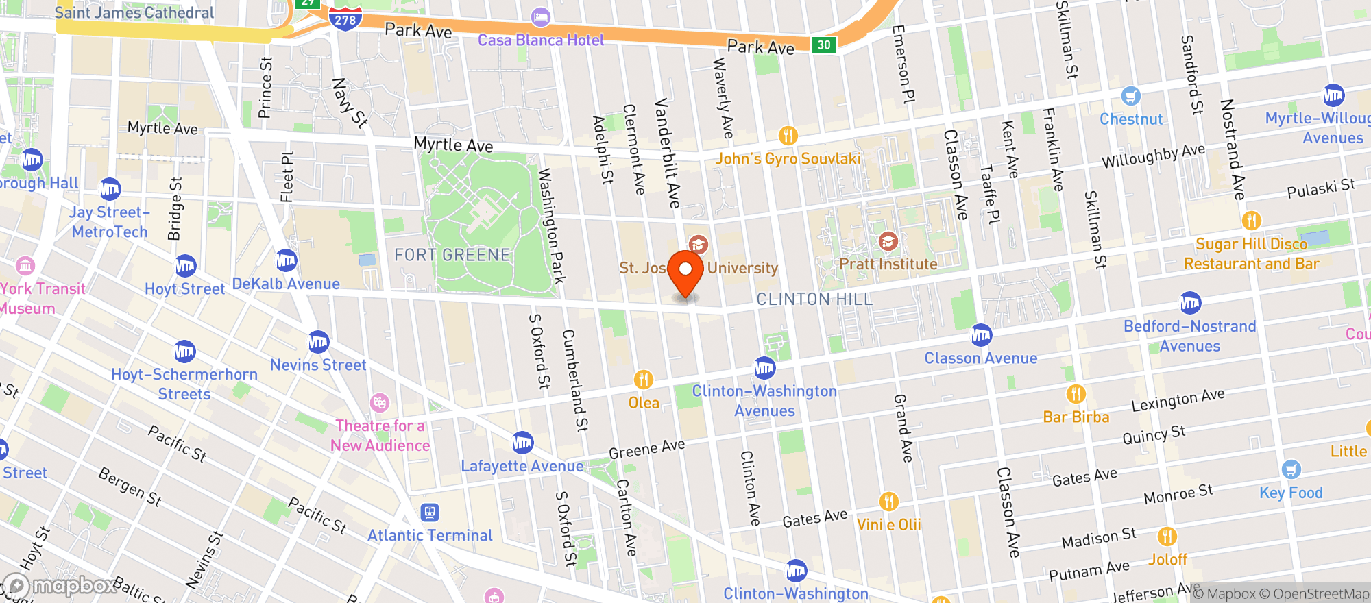 Map showing Brooklyn Public House