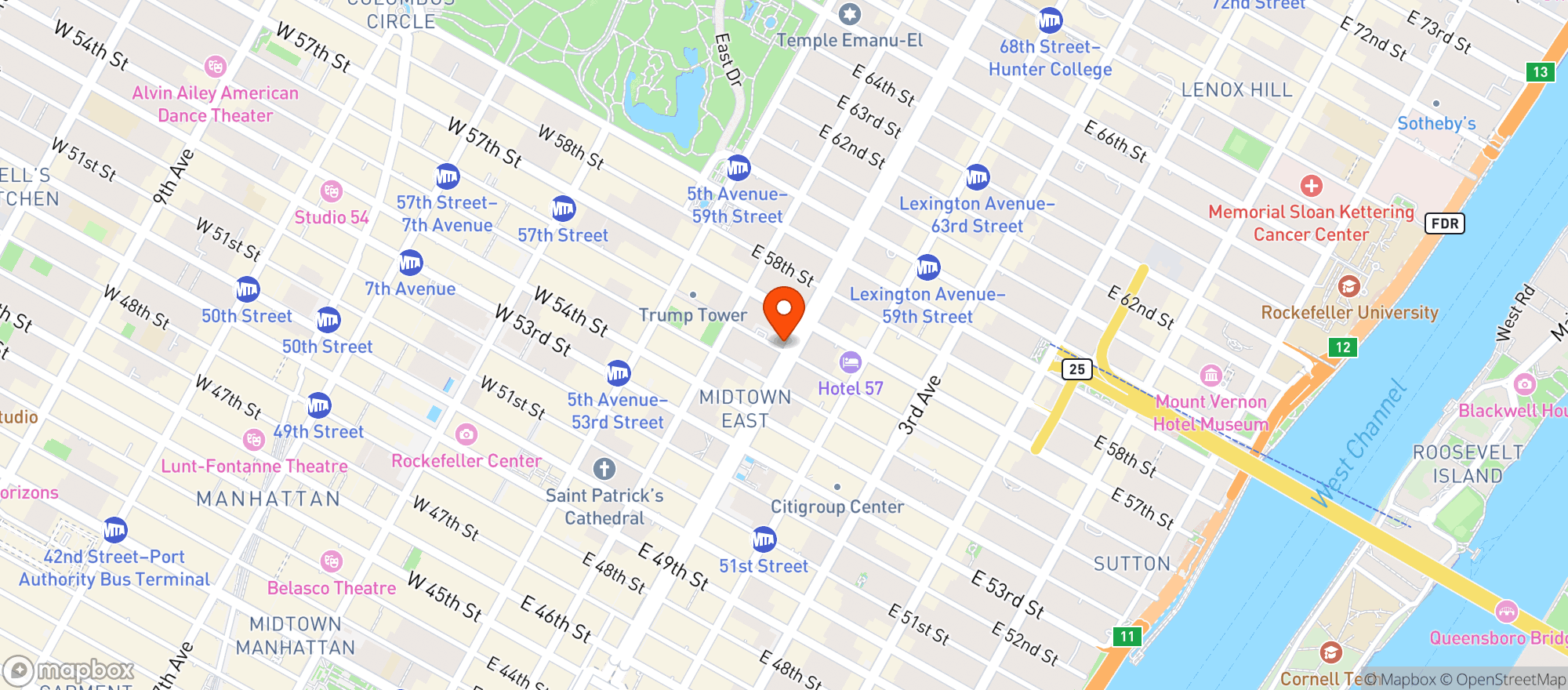 Map showing 56th Street Dining Club
