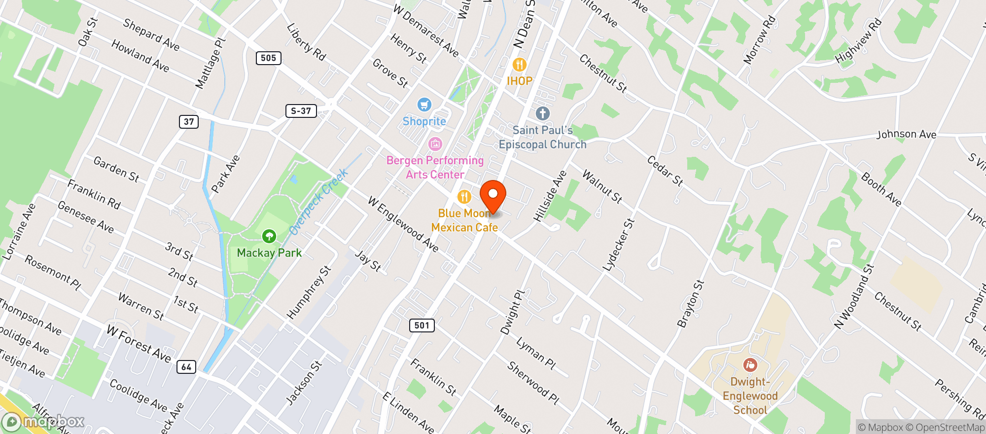 Map showing Englewood Wine Merchants