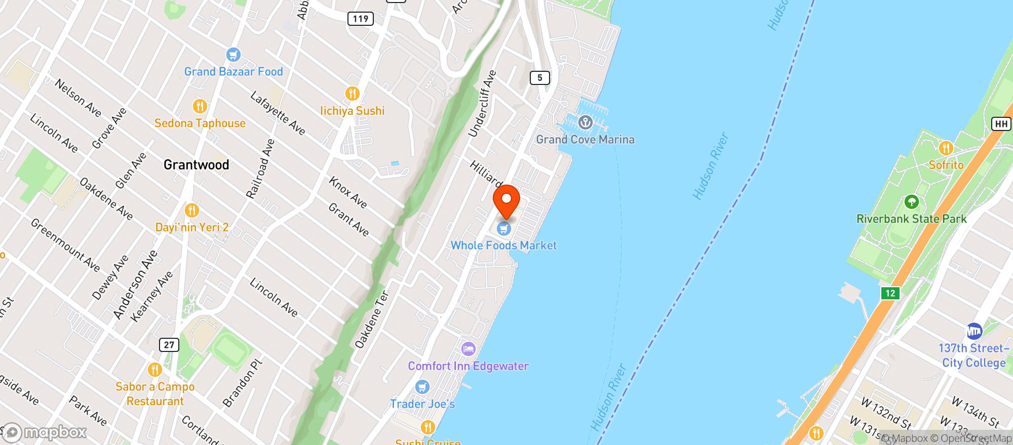 Map showing Wholefoods