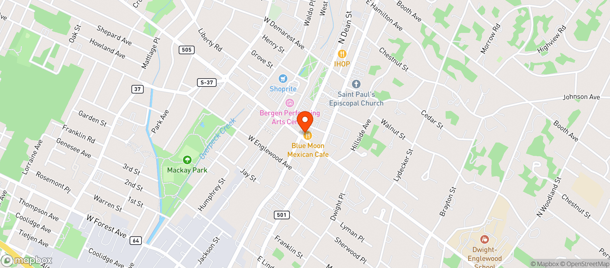 Map showing The Green Room Nj- Englewood