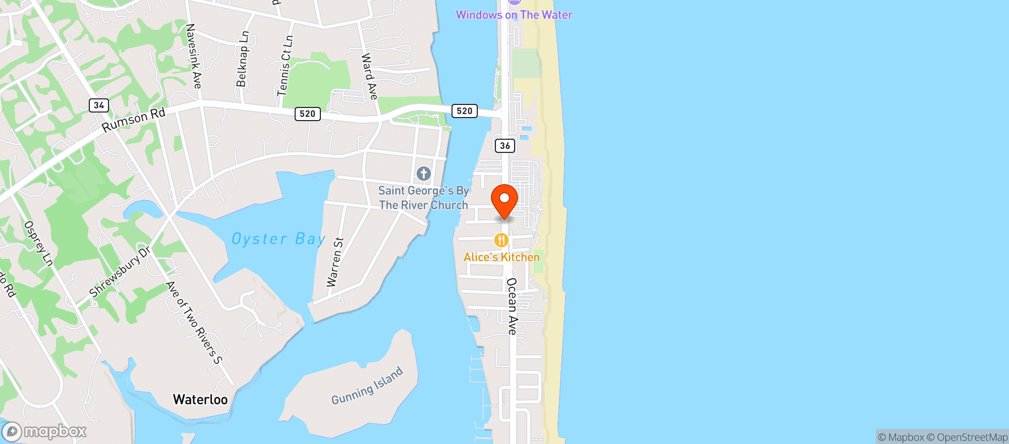 Map showing Sea Bright W&S  (Seabreez