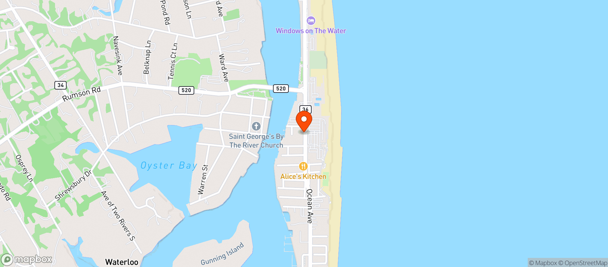 Map showing Driftwood Liquor Bar