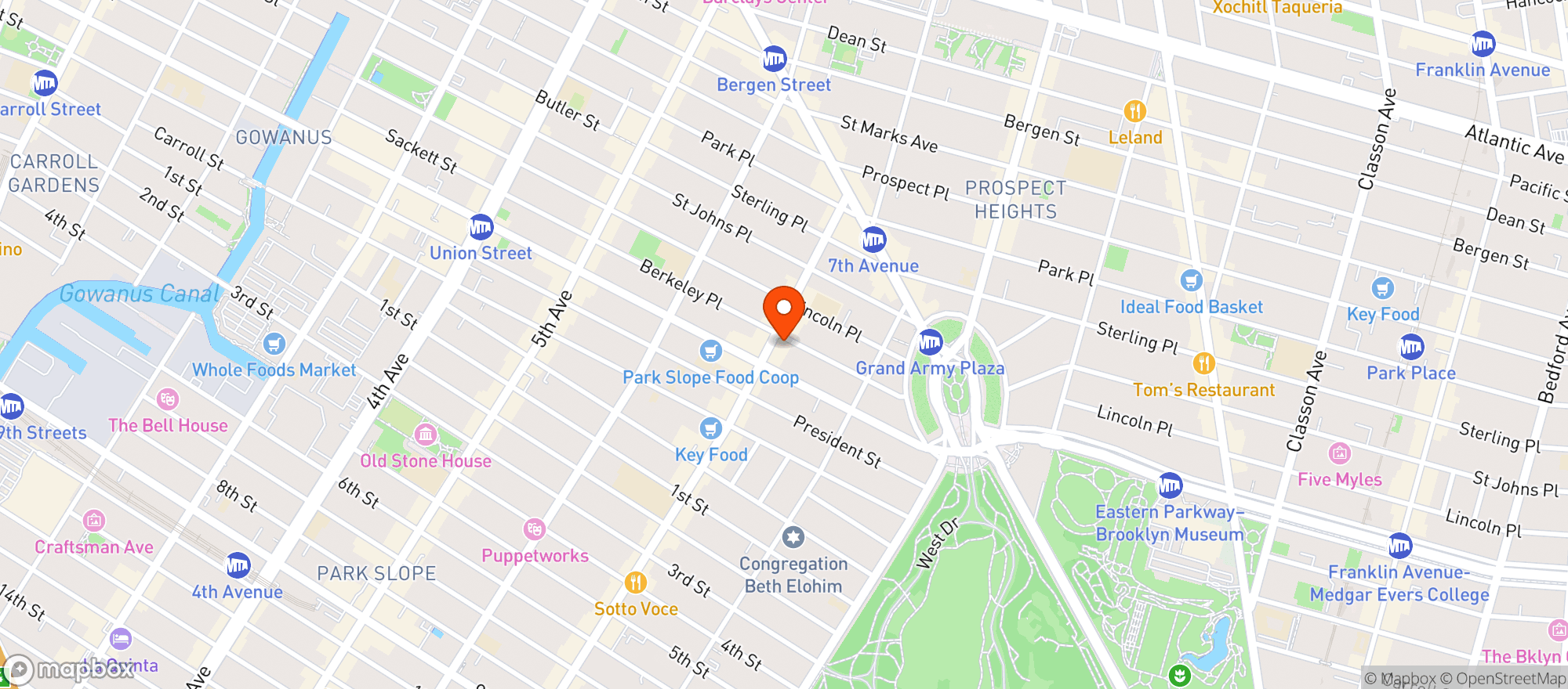 Map showing 7TH AVE GOURMET INC