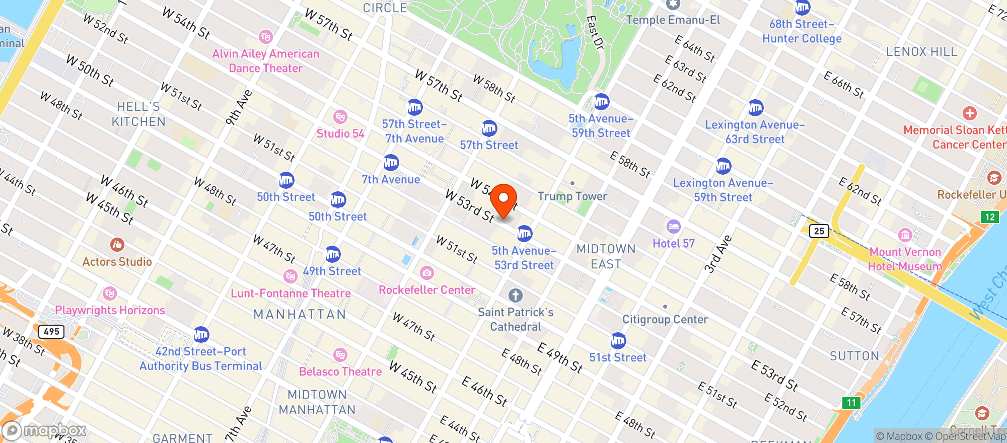Map showing The Modern