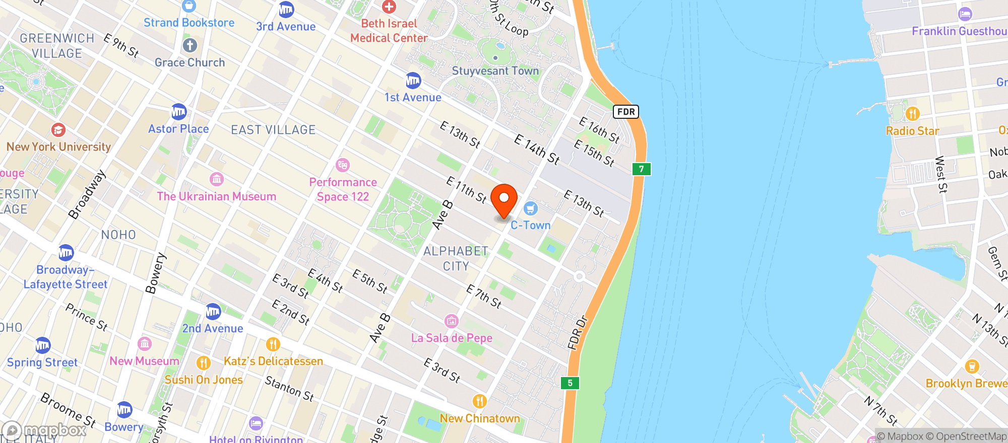 Map showing Madeline's Martini