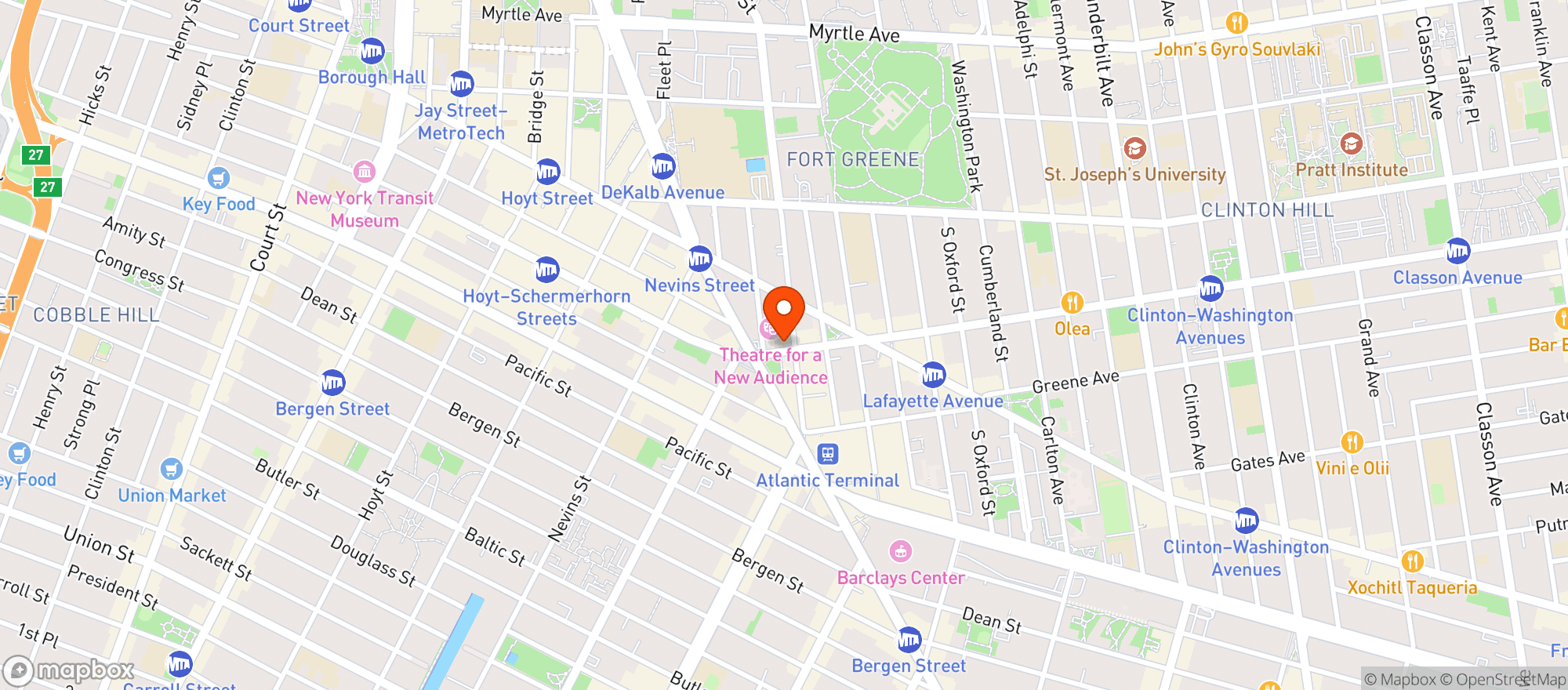 Map showing The Center For Fiction Bar & Cafe