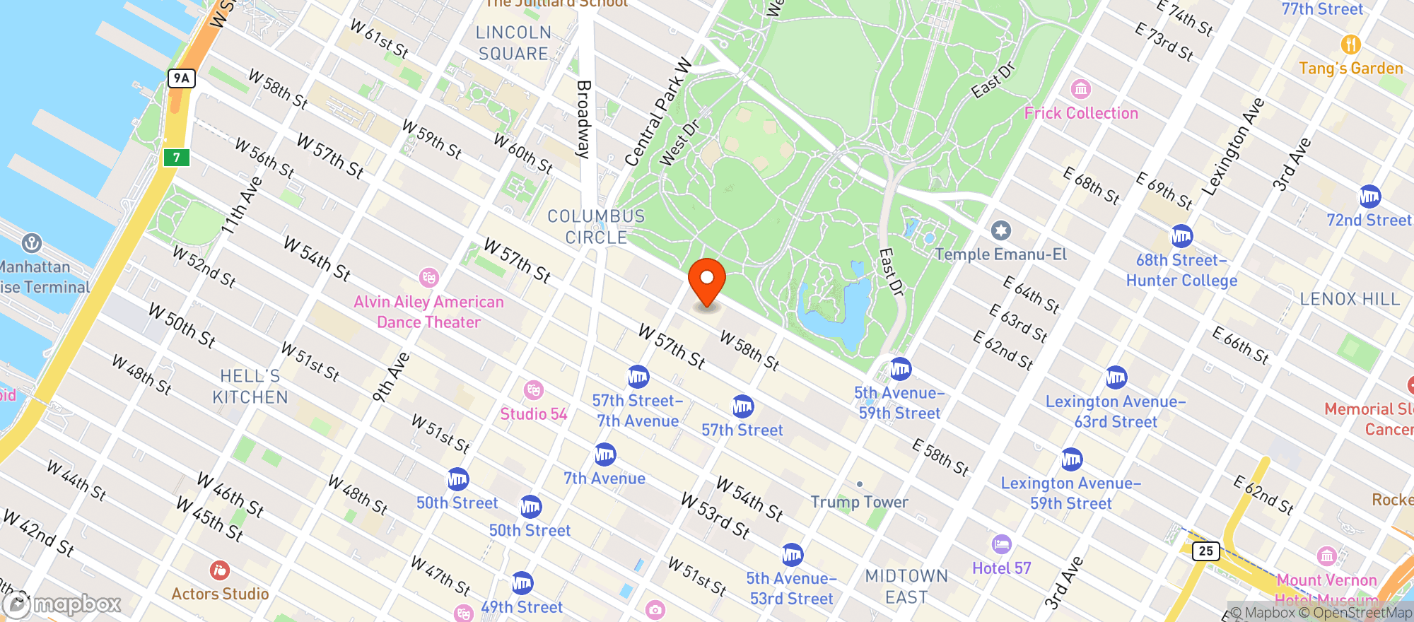 Map showing Jw Marriott #nycex
