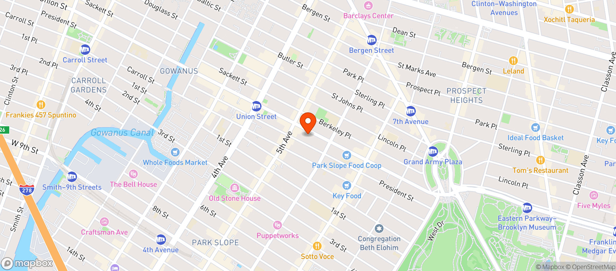 Map showing Park Slope Food