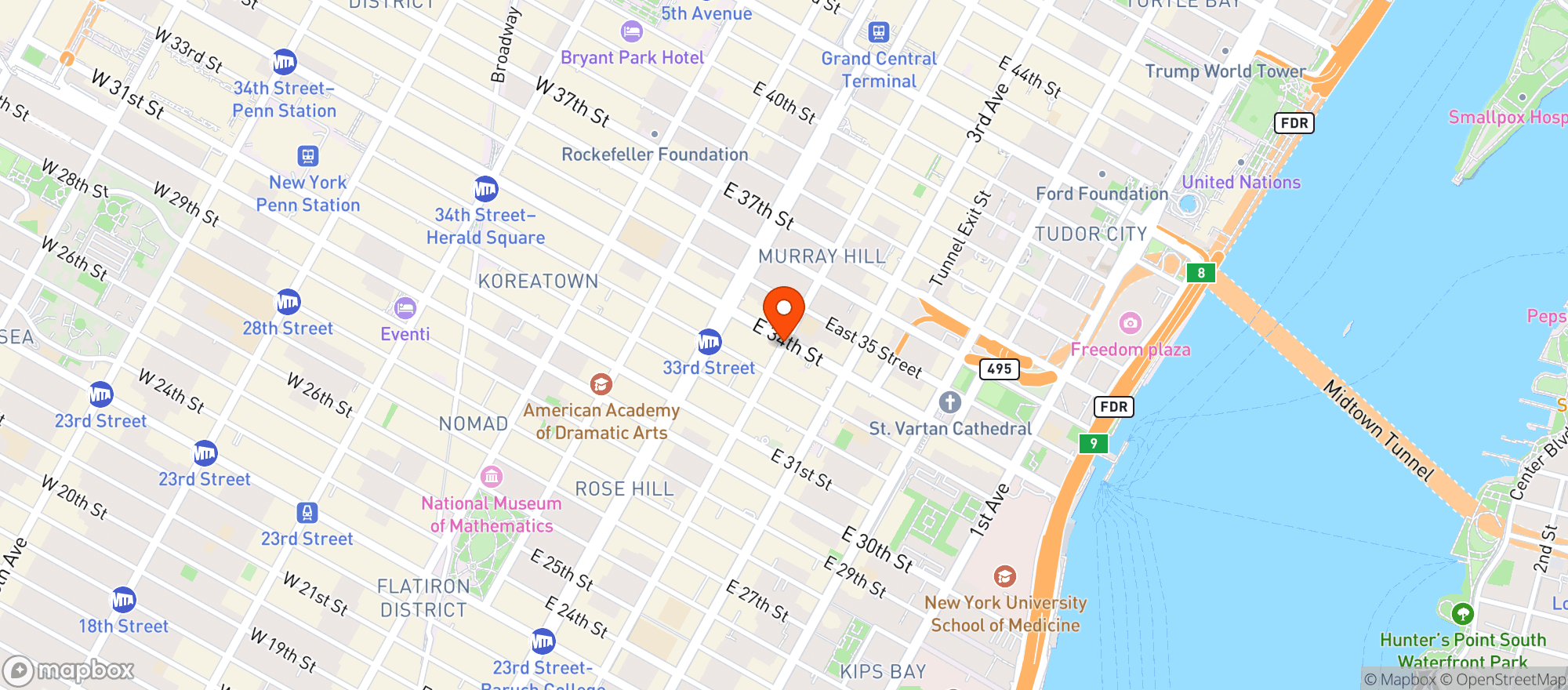 Map showing Murray Hill Market