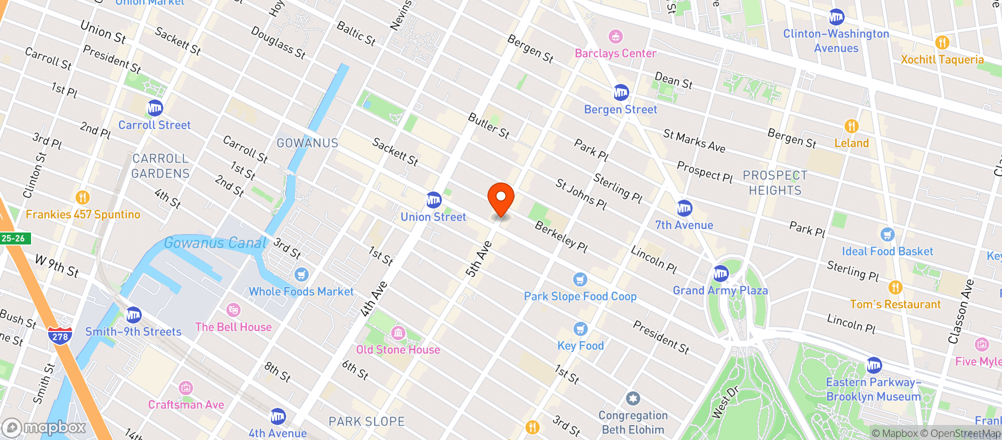 Map showing Brooklyn Wine Company