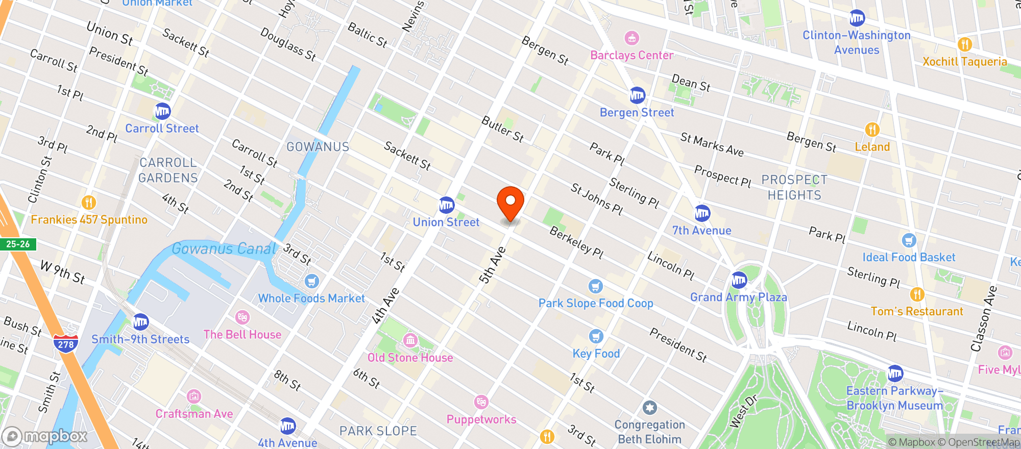 Map showing Black Oak on Fifth