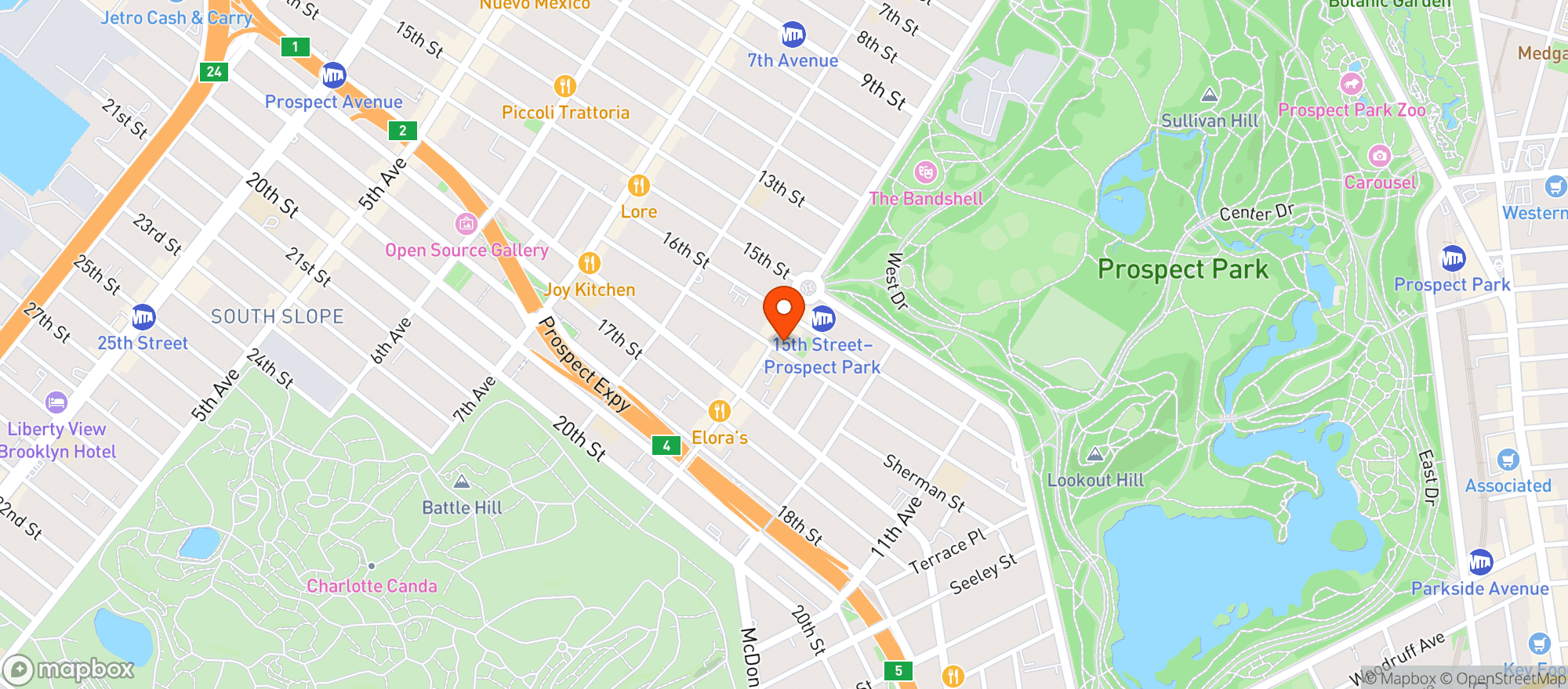 Map showing Krupa Grocery
