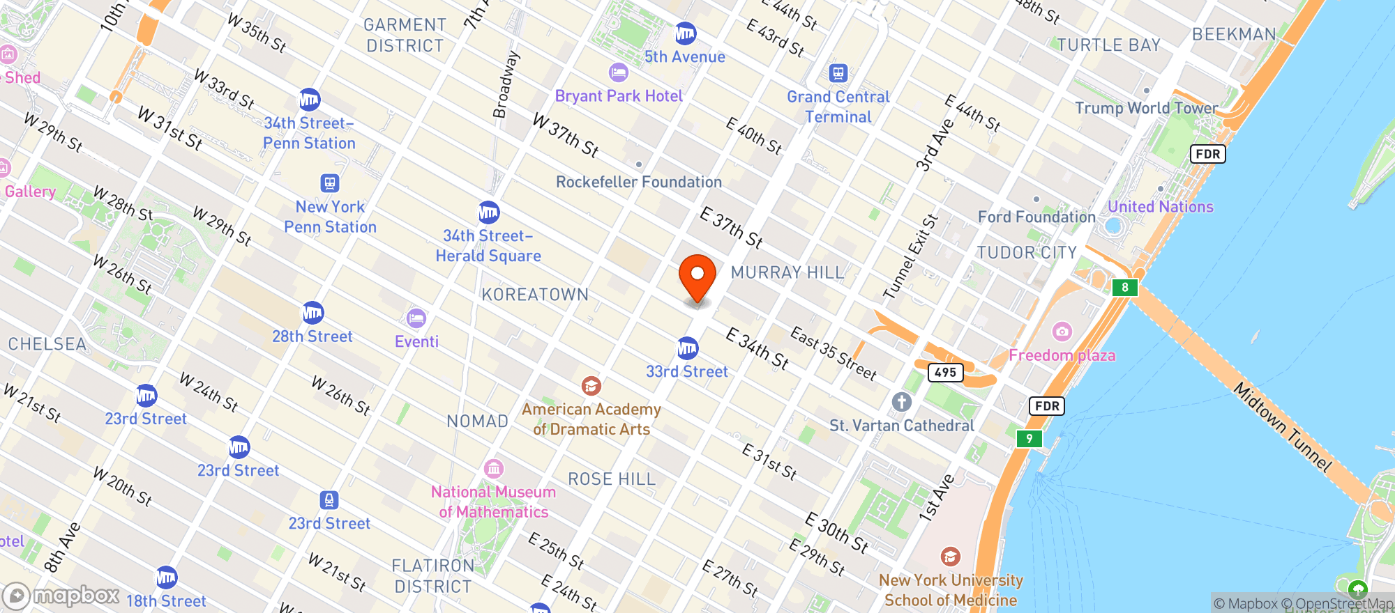 Map showing 1936 wine & spirits ( park 34 inc)