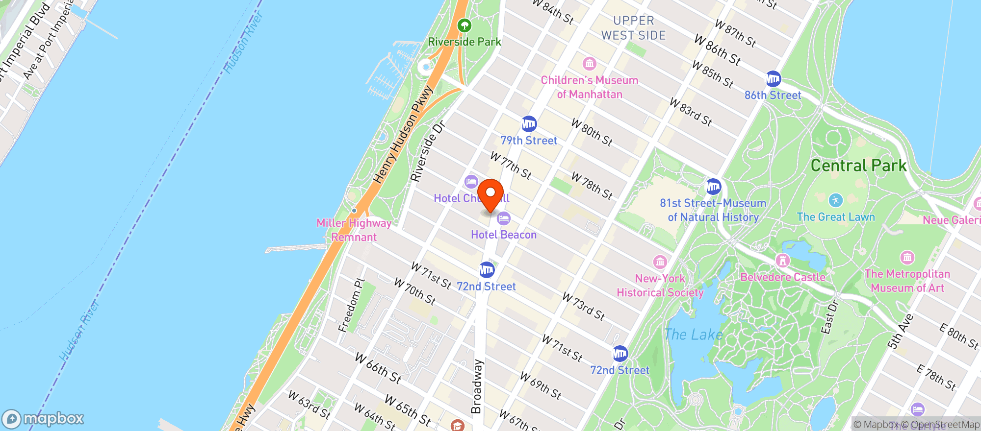 Map showing Fairway Market Of 74Th Street