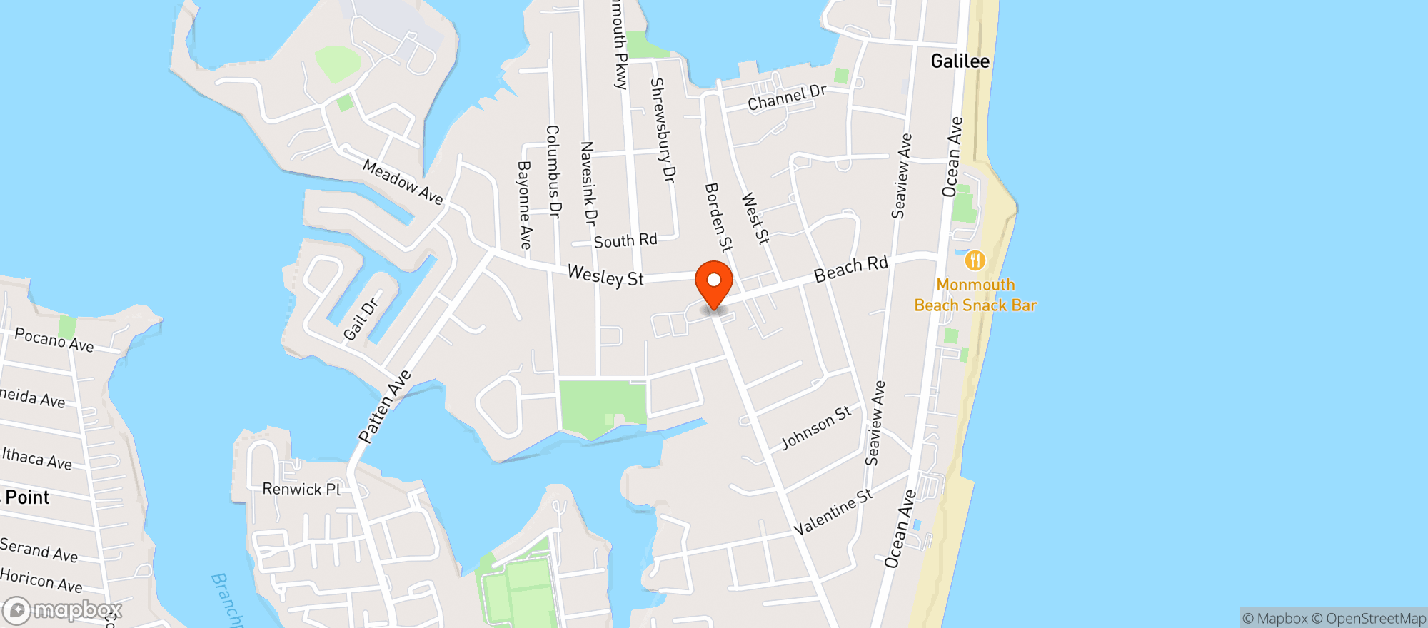 Map showing Monmouth Beach Supermarket