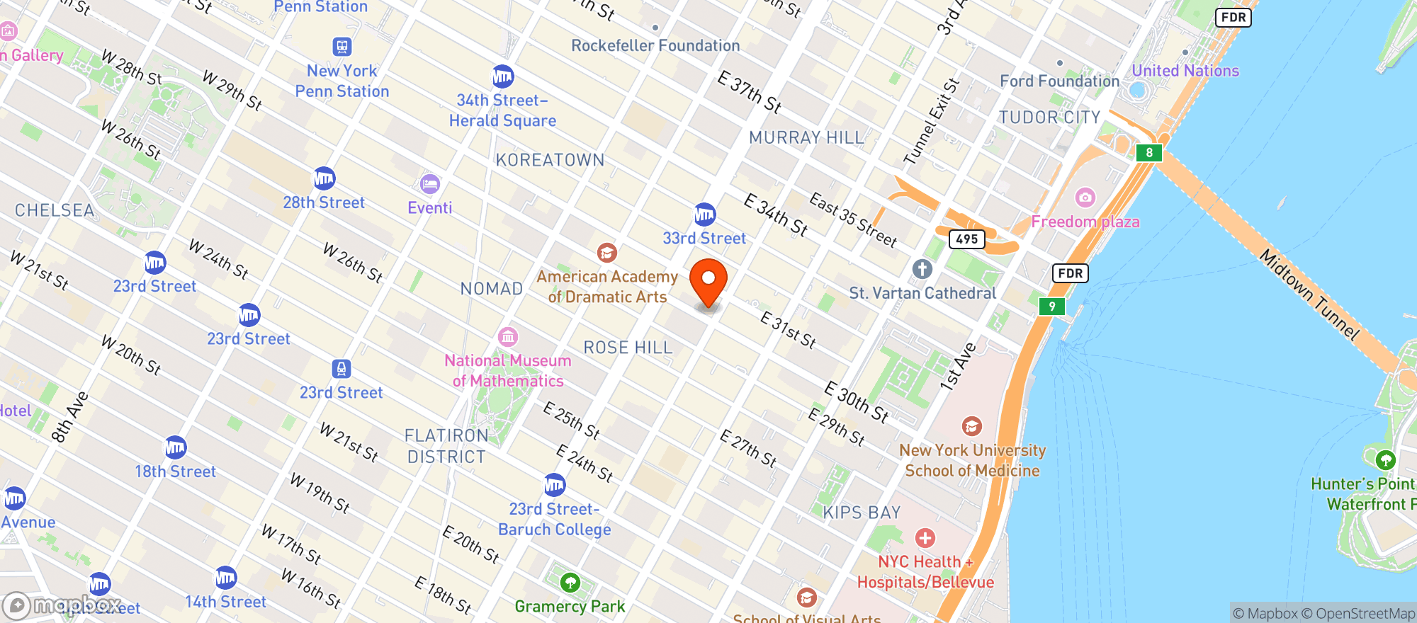Map showing Rose Bakery