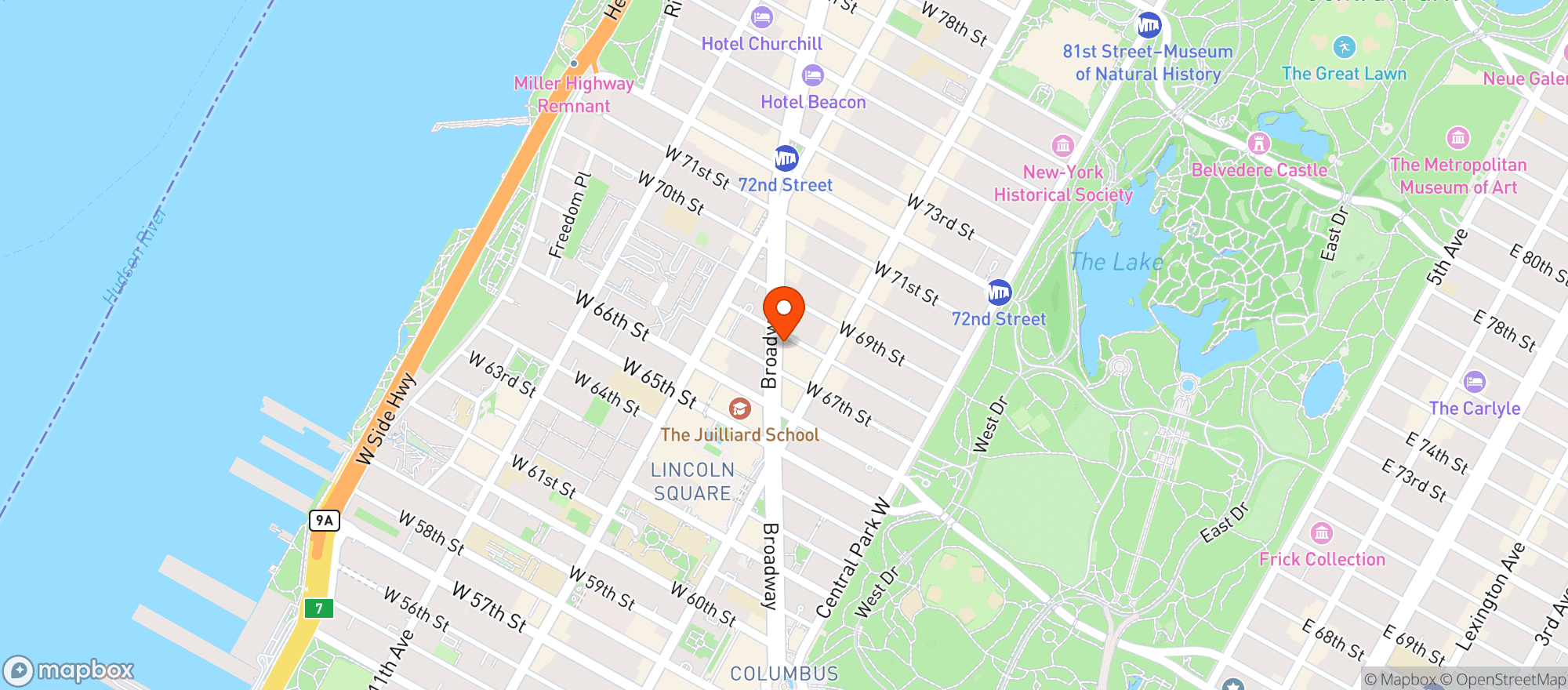 Map showing Amc Lincoln Square 13 #2116
