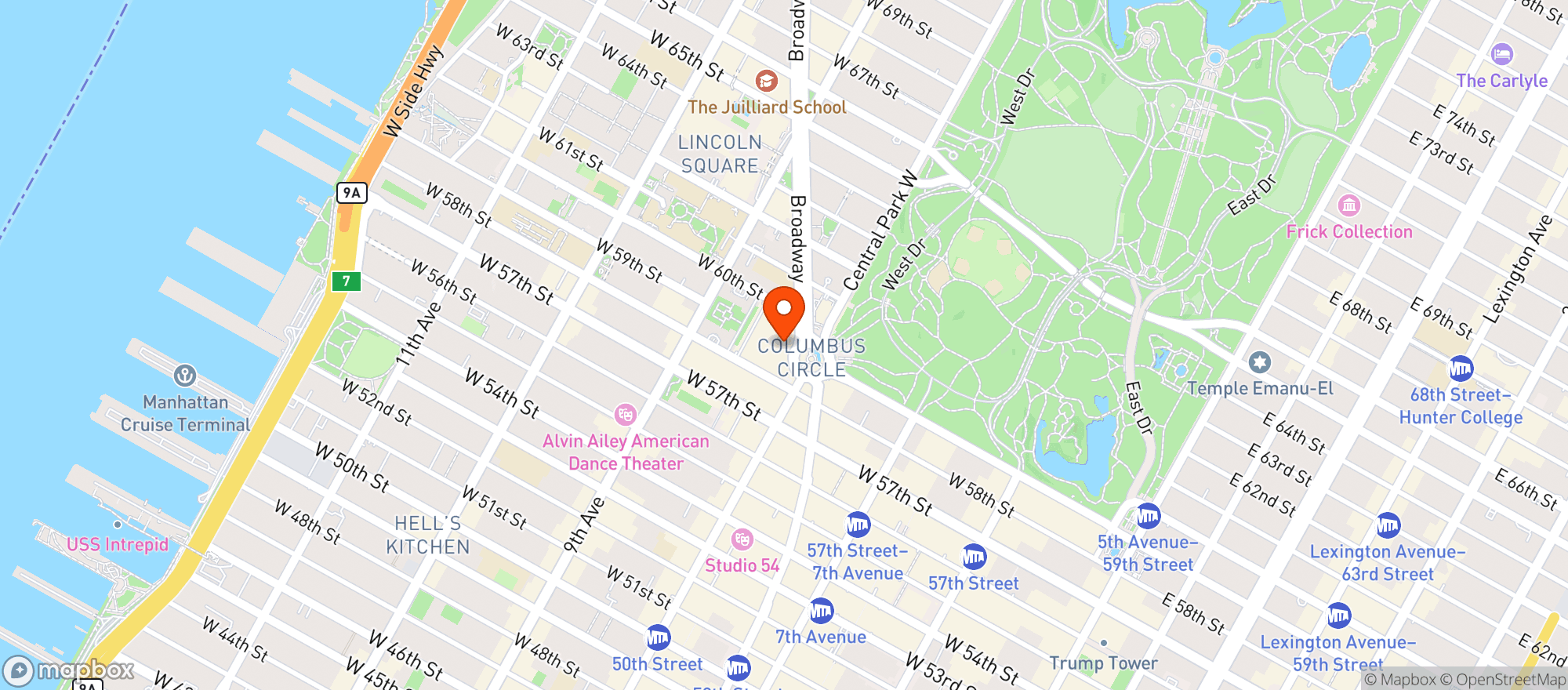 Map showing Jazz At Lin Ctr & Gt Per Aaw