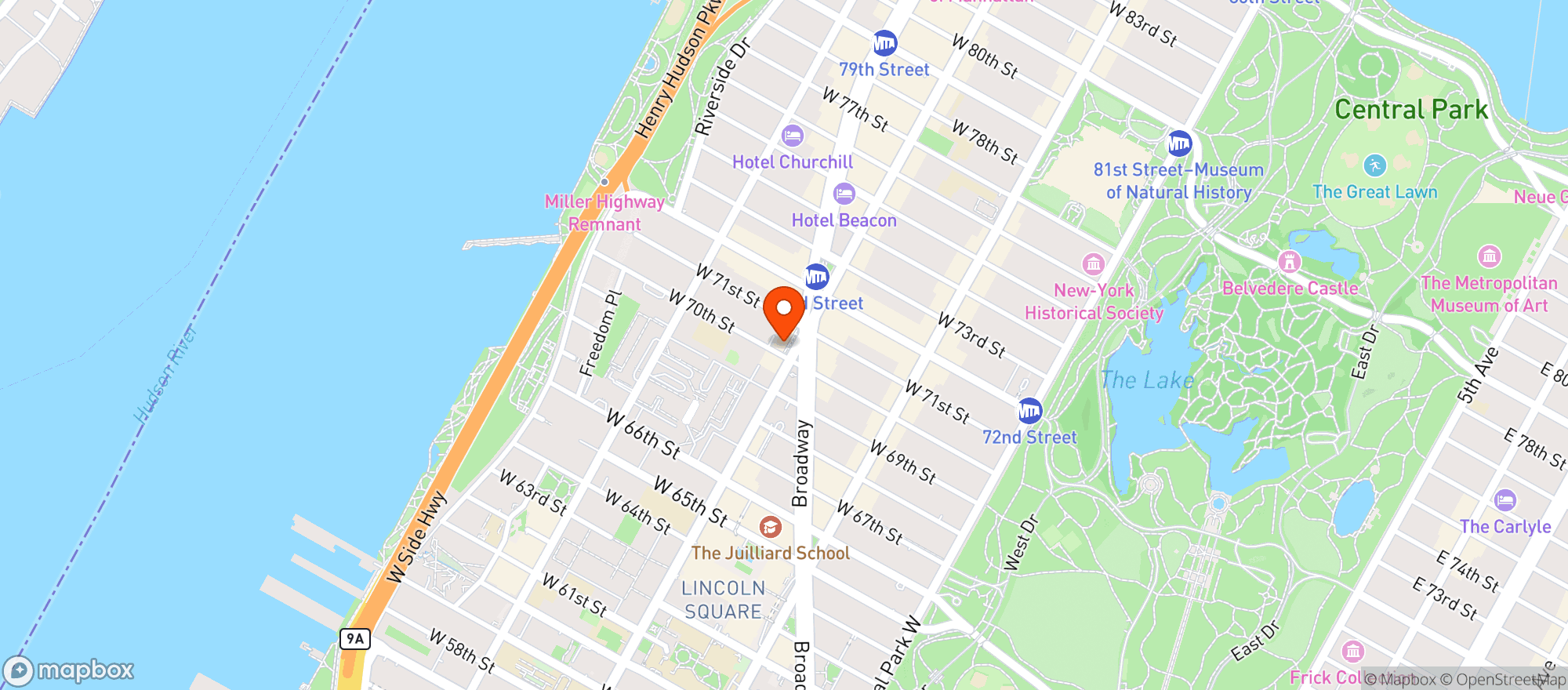 Map showing Cbd Kratom Upper West Side