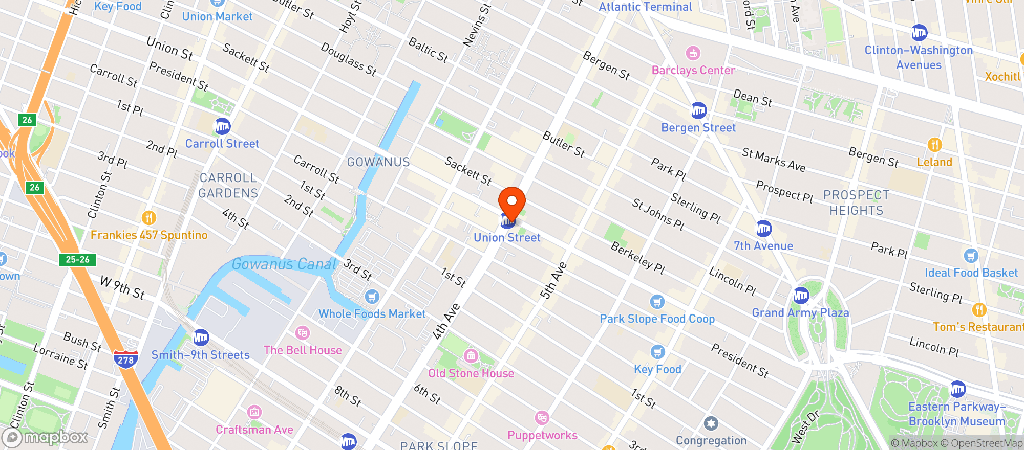 Map showing 215 Fine Food Deli