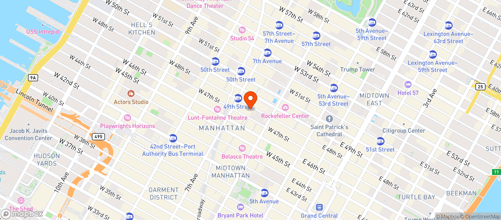 Map showing Interlude Rooftop Lounge