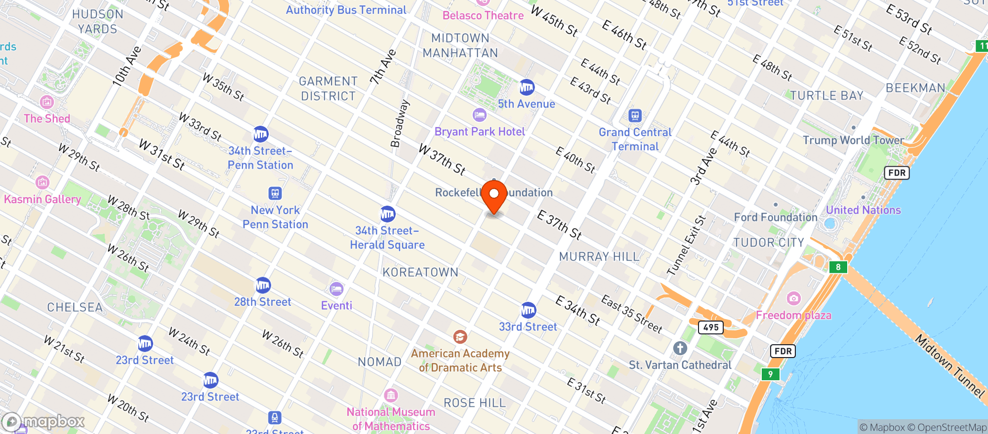 Map showing Vitamin Shoppe - 5th & 36th St
