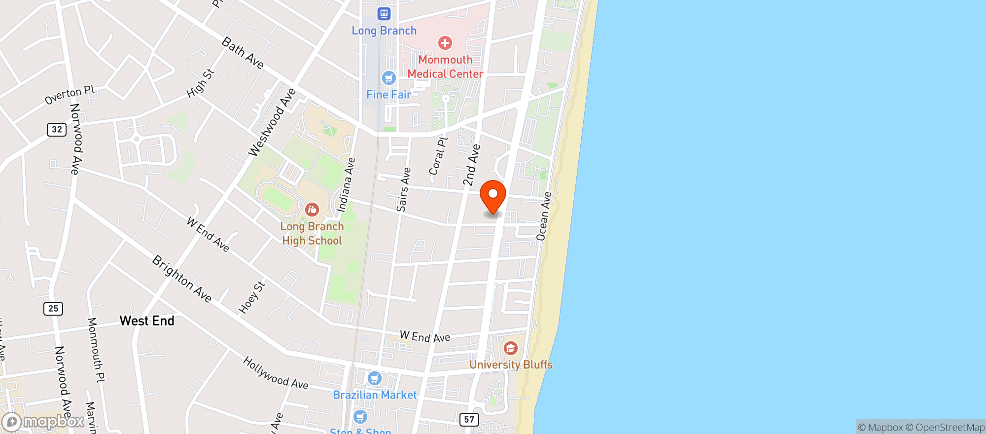 Map showing Vingo W & S/Long Branch