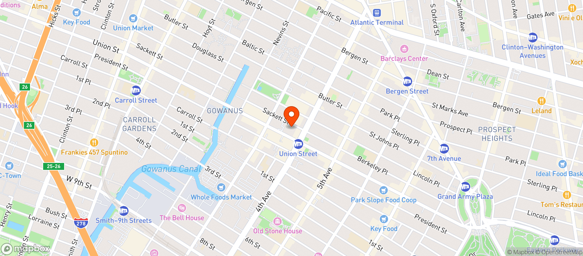 Map showing Lucky 13 Saloon