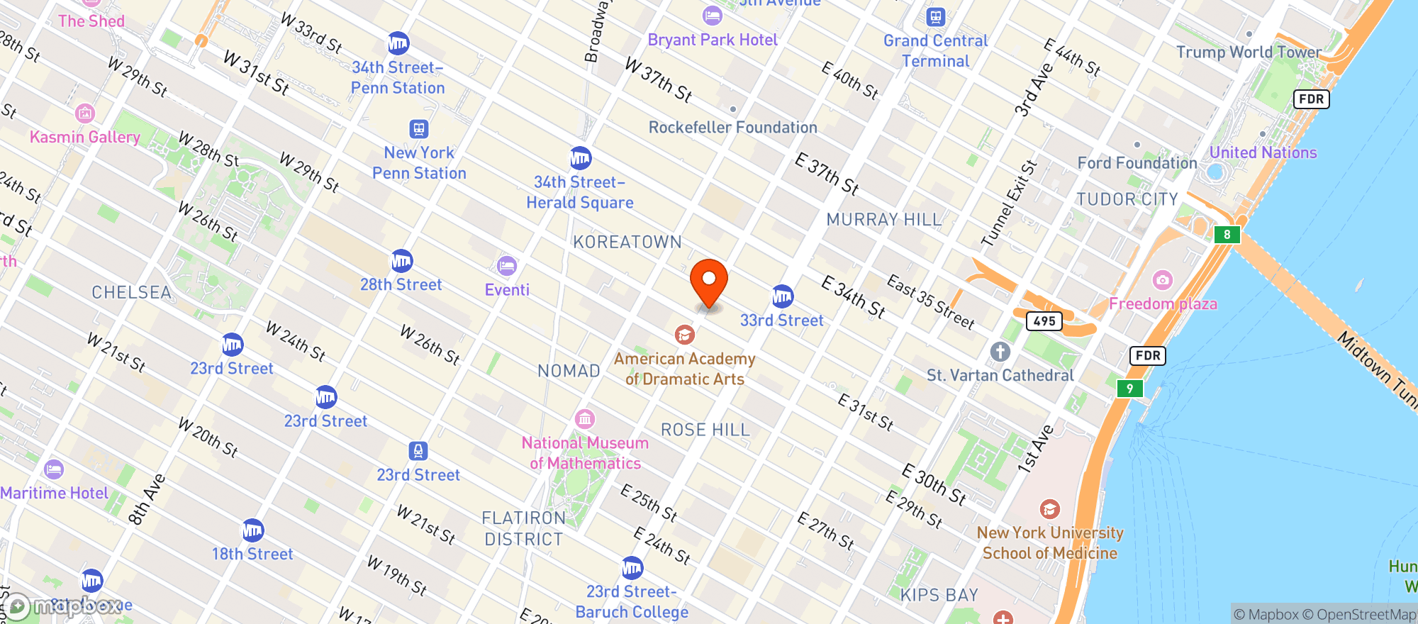 Map showing Hey Bartender - Ny