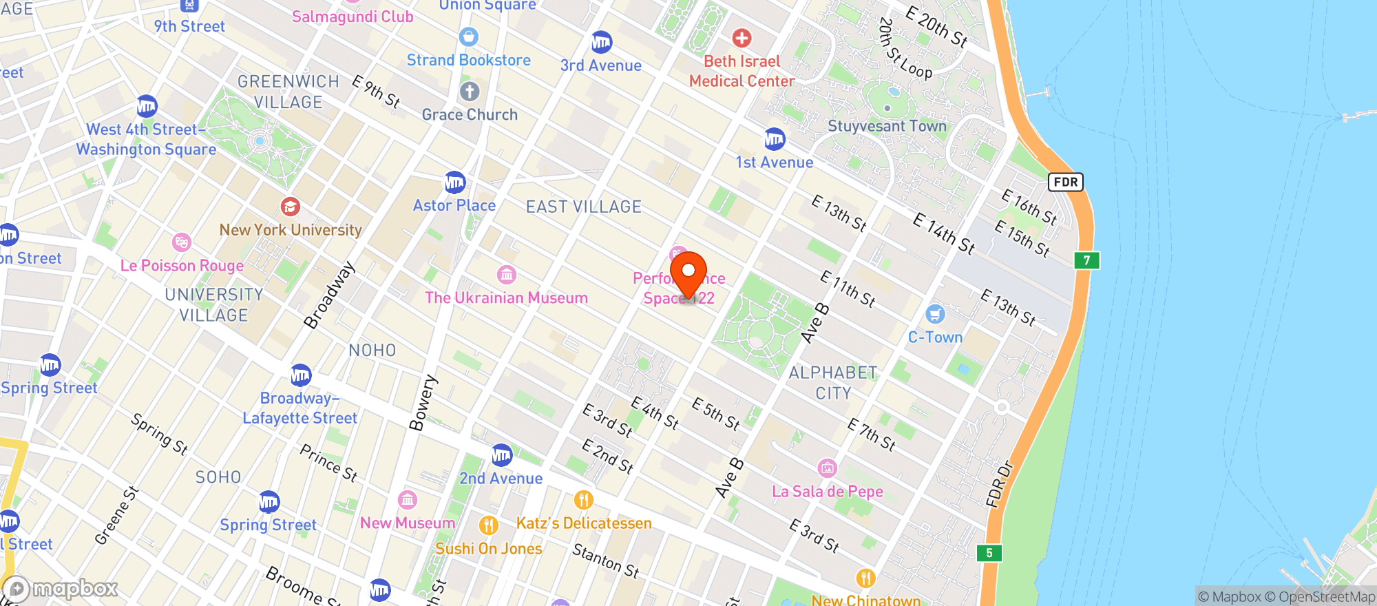 Map showing 466 Amsterdam Ave B